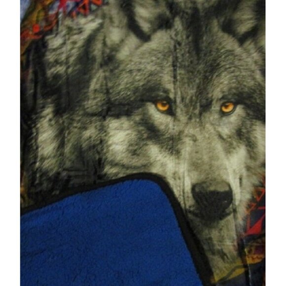 New Purple Wolf Dream Catcher Plush Fleece Throw Gift Blanket Sherpa SOFT Wolves - Picture 4 of 6